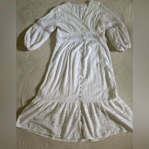 Anthropologie Midi Dress with Puff Sleeves